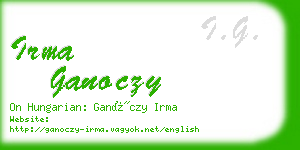 irma ganoczy business card